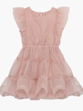 Habitual Girls Pink Tiered Organza Party Dress